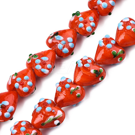 Handmade Bumpy Lampwork Beads Strands LAMP-N029-011D-1