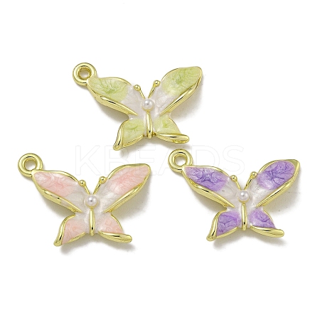 Rack Plating Alloy Enamel Pendants PALLOY-F312-13G-1