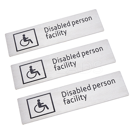 430 Stainless Steel Sign Stickers STAS-GF0001-06C-1