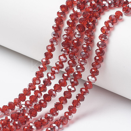 Electroplate Transparent Glass Beads Strands EGLA-A034-T6mm-E18-1