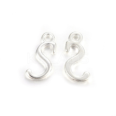 Silver Color Plated Alloy Letter Pendants LS-X-PALLOY-J718-01S-S-1
