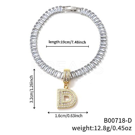 Fashionable Brass Micro Pave Clear Cubic Zirconia Charm Bracelets AF9298-4-1