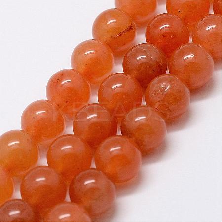 Natural Red Aventurine Bead Strands G-P257-03-8mm-1