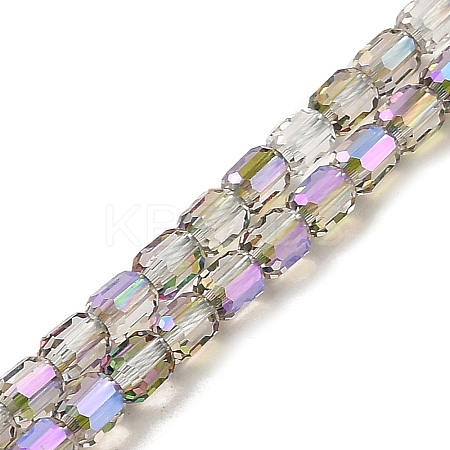 Electroplate Transparent Glass Beads Strands GLAA-C029-02A-06-1