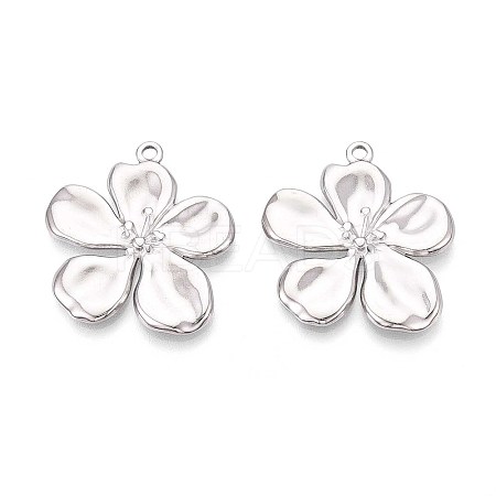 304 Stainless Steel Flower Pendants X-STAS-T067-30P-1