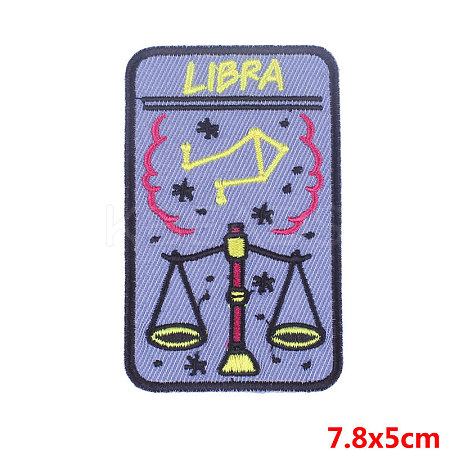 Rectangle with Constellation Computerized Embroidery Cloth Iron on/Sew on Patches PATC-PW0002-14H-1