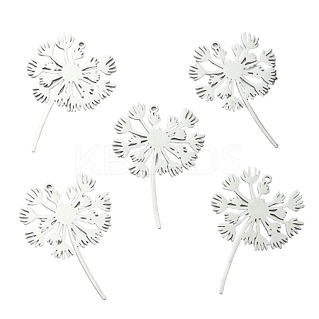 5Pcs 201 Stainless Steel Pendants STAS-YW0003-02P-1
