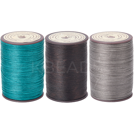 3 Roll 3 Colors Flat Waxed Polyester Thread String YC-CL0001-01C-1