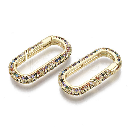 Brass Micro Pave Cubic Zirconia Spring Gate Rings ZIRC-S066-030-NF-1