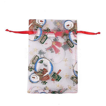 Organza Printed Gift Bags with Drawstring PW-WG00D7C-18-1