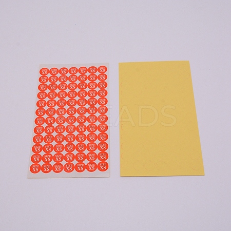 Size XS Clothing Size Round Sticker Labels DIY-WH0209-86F-1