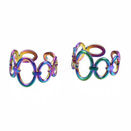 Open Oval Cuff Rings RJEW-N038-002-1