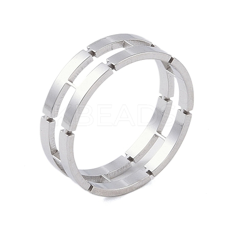 Non-Tarnish 304 Stainless Steel Chain Shape Finger Ring RJEW-C084-01A-P-1