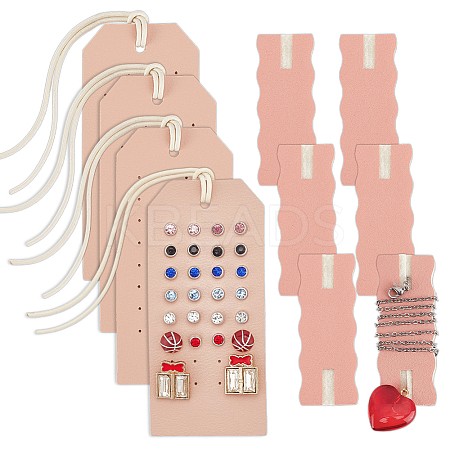 Imitation Leather Earring & Necklace Anti-Winding Display Cards EDIS-OC0001-05-1