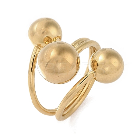Ion Plating(IP) 304 Stainless Steel Adjustable Cuff Rings for Women RJEW-G315-04G-1