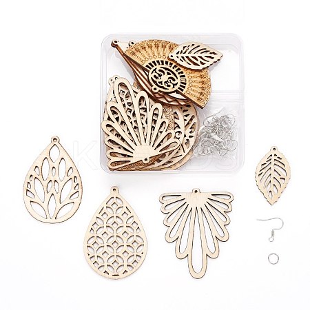 DIY Wooden Dangle Earring Making Kits X1-DIY-FS0001-67-1