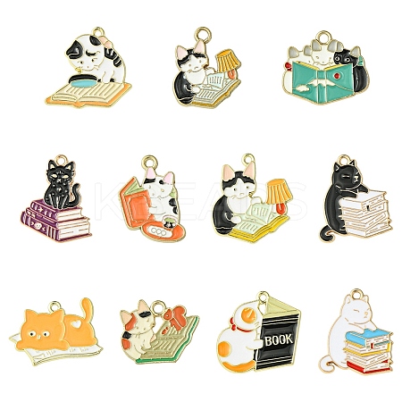 22Pcs 11 Styles Alloy Enamel Pendants ENAM-YW0005-23-1