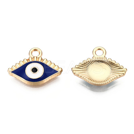 Light Gold Plated Alloy Enamel Pendants ENAM-T009-87B-RS-1