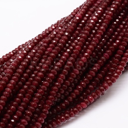 Dyed Natural Malaysia Jade Rondelle Beads Strands G-E315-2x3mm-07-1