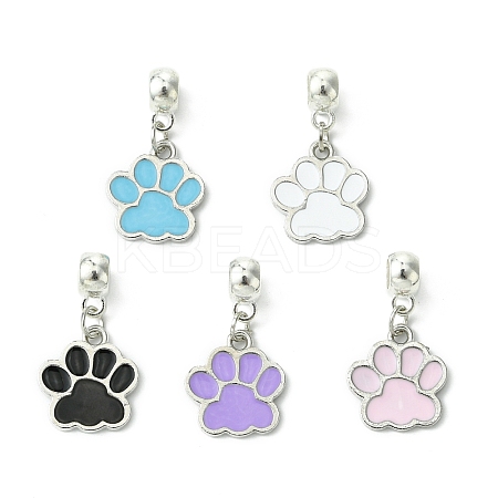 Platinum Tone Alloy Enamel European Dangle Charms PALLOY-JF03232-1