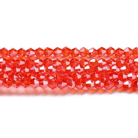 Transparent Electroplate Glass Beads Strands GLAA-F029-4mm-C14-1