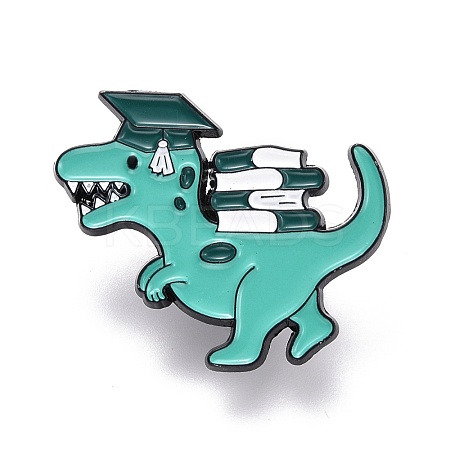 Dinosaur with Books Enamel Pin JEWB-O005-M01-1