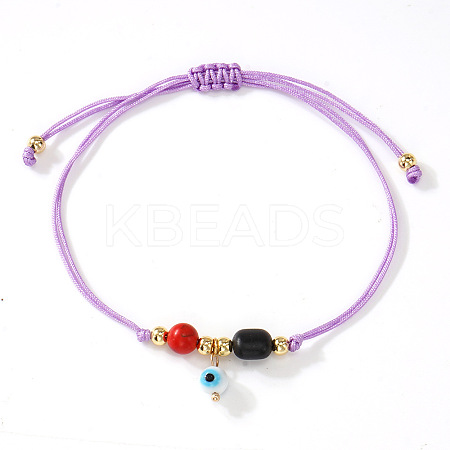 Bohemian Evil Eye Glass Charm Adjustable Bracelets PL4267-3-1