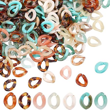 700Pcs 7 Color Acrylic Linking Rings SACR-FH0001-05-1