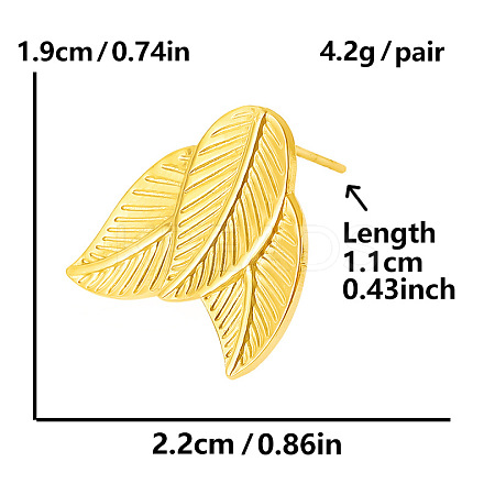 Fashionable Leaf Stud Earrings JI9097-2-1