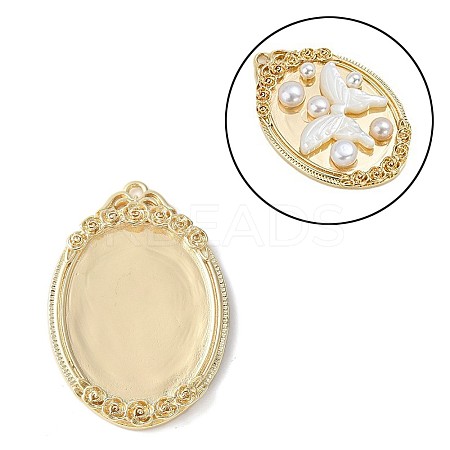Brass Pendant Cabochon Settings KK-V005-01G-02-1