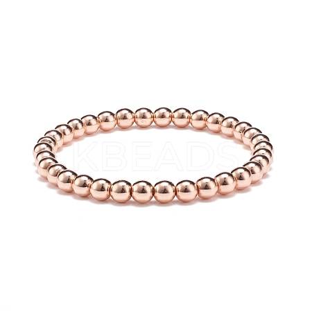 Synthetic Hematite Round Beaded Stretch Bracelet BJEW-JB08582-03-1