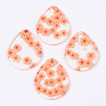Transparent Clear Cellulose Acetate(Resin) Pendants X-KY-T040-54D-1