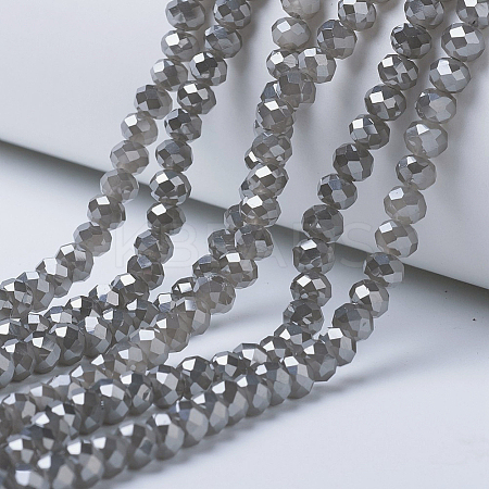 Electroplate Glass Beads Strands EGLA-A034-J8mm-Y01-1
