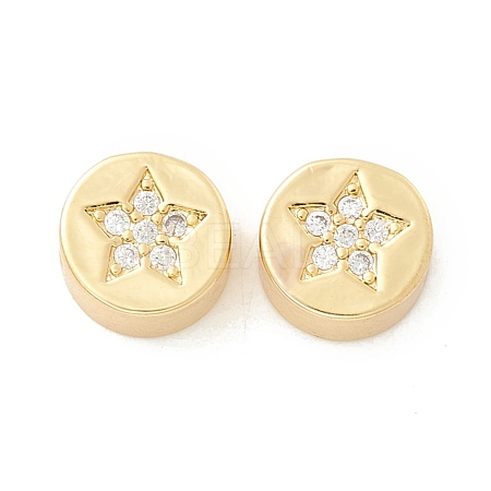 Rack Plating Eco-Friendly Brass Beads KK-K267-06G-1