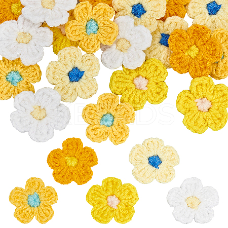 20Pcs 5 Colors Handmade Crochet Cotton Ornament Accessories AJEW-FG0004-30-1