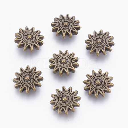 Tibetan Style Alloy Sun Beads TIBEP-GC188-AB-NR-1