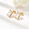 304 Stainless Steel Rhinestone Rectangle Stud Earrings X-EJEW-K268-51G-2