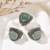 Natural Green Aventurine Adjustable Rings RJEW-I108-03AS-05-1