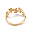 Crystal Rhinestone Leaf Finger Ring with Enamel RJEW-D120-20B-G-3