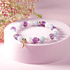 European Style Stainless Steel & Gemstone Stretch Bracelets SF6805-2