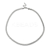 Non-Tarnish 304 Stainless Steel Cuban Link Chain Necklace LS-NJEW-K249-01A-P-1