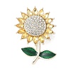 Sunflower Alloy Rhinestone Brooches for Backpack Clothes LS-JEWB-F038-04LG-1