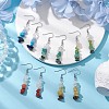 Natural Mixed Stone & Synthetic Turquoise Dangle Earrings EJEW-JE06030-2