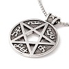 Alloy David Star Pendant Necklace with 201 Stainless Steel Box Chains LS-NJEW-E016-12AS-1