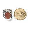 Natural & Synthetic Gemstone Adjustable Rings RJEW-I108-02AS-6
