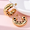 C-Shaped 304 Stainless Steel Stud Earrings for Women LS-EJEW-A125-01G-5