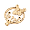 Brass Micro Pave Cubic Zirconia Pendants KK-E108-23G-01-2