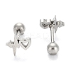 Tarnish Resistant 201 Stainless Steel Barbell Cartilage Earrings EJEW-R147-40-1