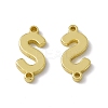 Rack Plating Brass Letter Connector Charms KK-C007-38G-S-2