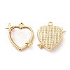 Natural Shell Heart Charms with Brass Findings KK-F855-14G-1